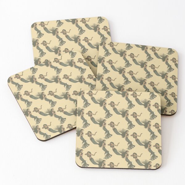 Item preview, Vintage Hand-Drawn mermaids pairs designed and sold by Eejee-SK.