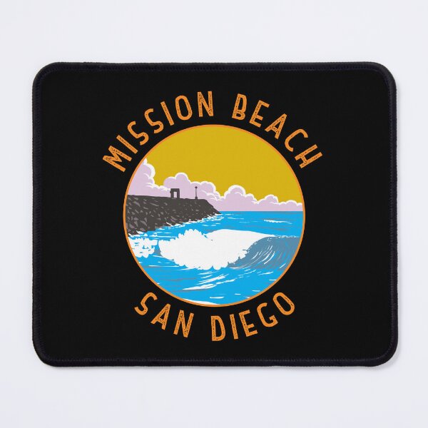 Item preview, Mission Beach California Retro Distressed Circle designed and sold by KrisSidDesigns.