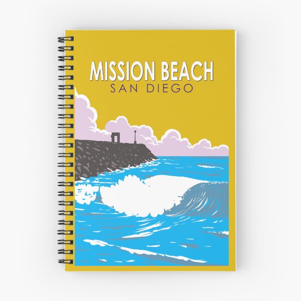 Item preview, Mission Beach California Travel Art Vintage designed and sold by KrisSidDesigns.