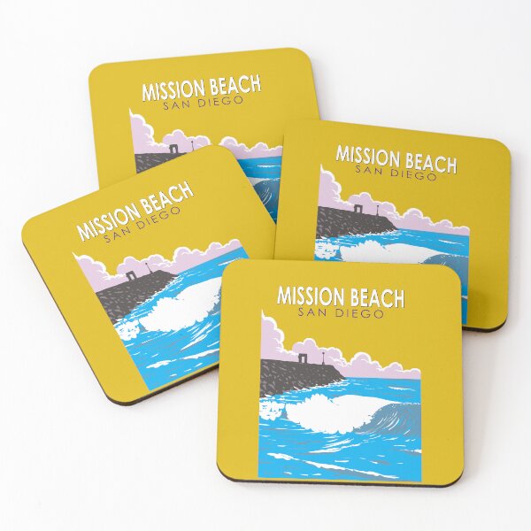 Item preview, Mission Beach California Travel Art Vintage designed and sold by KrisSidDesigns.