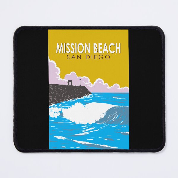 Item preview, Mission Beach California Travel Art Vintage designed and sold by KrisSidDesigns.