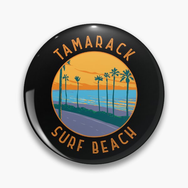 Item preview, Tamarack Surf Beach California Retro Distressed Circle designed and sold by KrisSidDesigns.