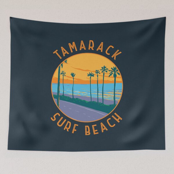 Item preview, Tamarack Surf Beach California Retro Distressed Circle designed and sold by KrisSidDesigns.