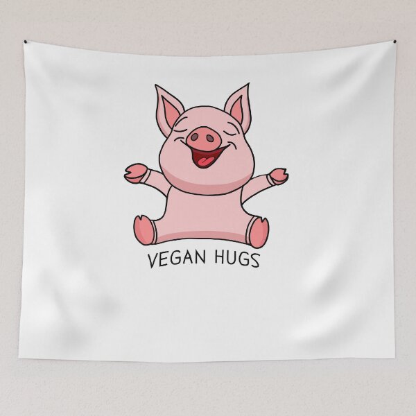 Item preview, Vegan Hugs - happy little pig designed and sold by polygrafix.