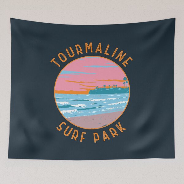 Item preview, Tourmaline Surfing Park California Retro Distressed Circle designed and sold by KrisSidDesigns.