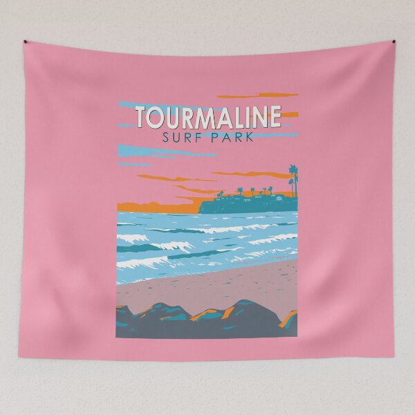 Item preview, Tourmaline Surfing Park California Travel Art Vintage designed and sold by KrisSidDesigns.