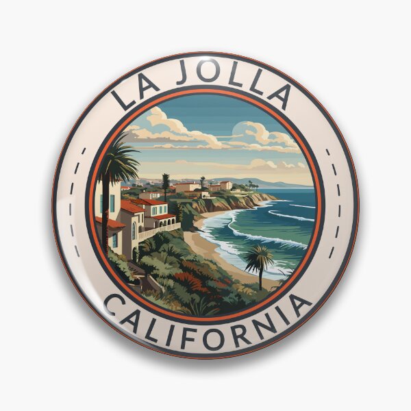 Item preview, La Jolla California Travel Art Badge designed and sold by KrisSidDesigns.