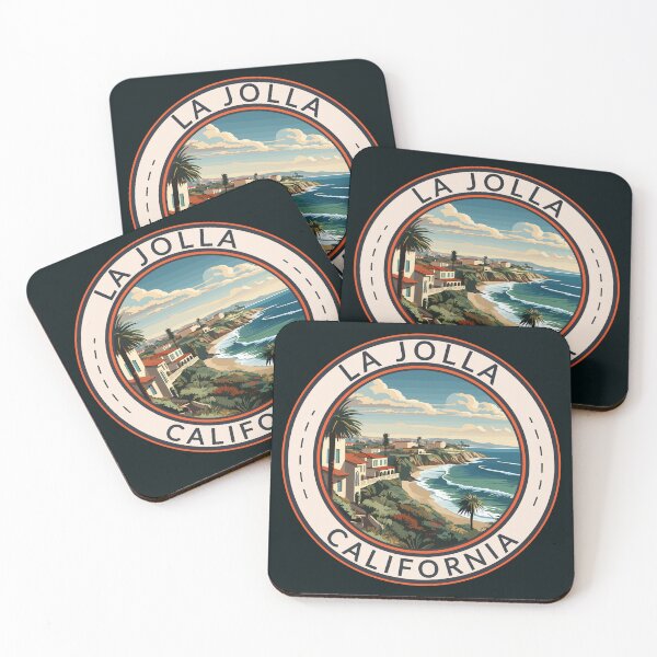 Item preview, La Jolla California Travel Art Badge designed and sold by KrisSidDesigns.