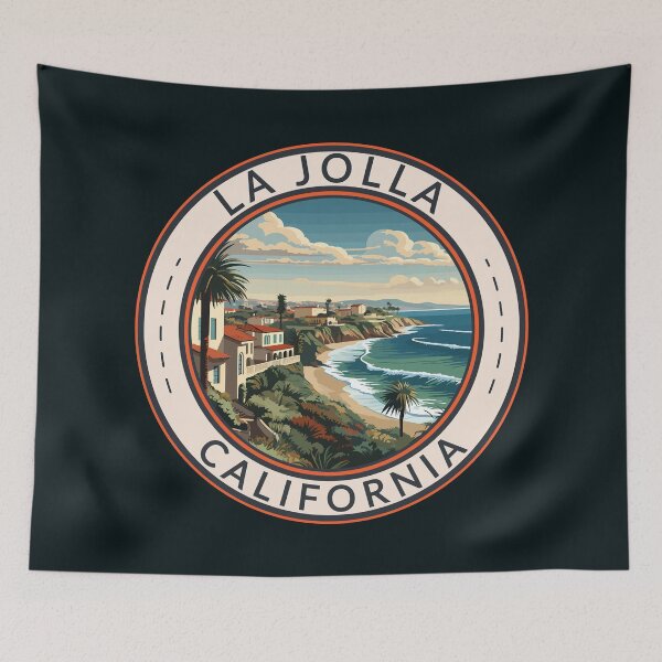 Item preview, La Jolla California Travel Art Badge designed and sold by KrisSidDesigns.
