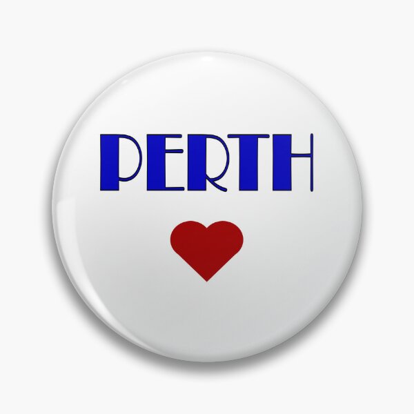 Item preview, Blue Perth Broadway Style Text, with Red Love Heart designed and sold by AASparksDesigns.