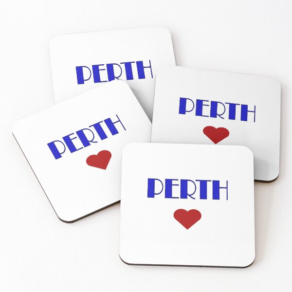 Item preview, Blue Perth Broadway Style Text, with Red Love Heart designed and sold by AASparksDesigns.