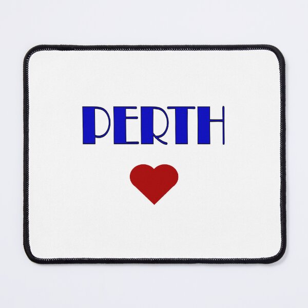 Item preview, Blue Perth Broadway Style Text, with Red Love Heart designed and sold by AASparksDesigns.