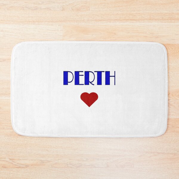 Item preview, Blue Perth Broadway Style Text, with Red Love Heart designed and sold by AASparksDesigns.