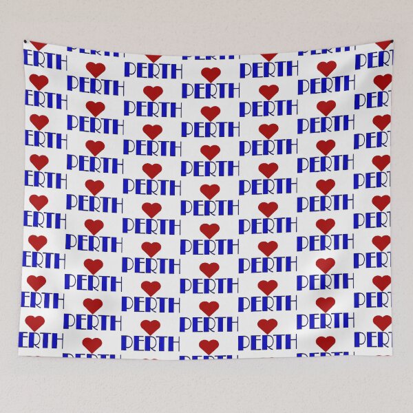 Item preview, Blue Perth Broadway Style Text, with Red Love Heart designed and sold by AASparksDesigns.