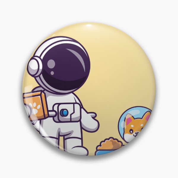 Item preview, Cosmic Caring: Cute Astronaut Giving Food to Pet Dog Cartoon Vector Icon Illustration designed and sold by hjian8219.