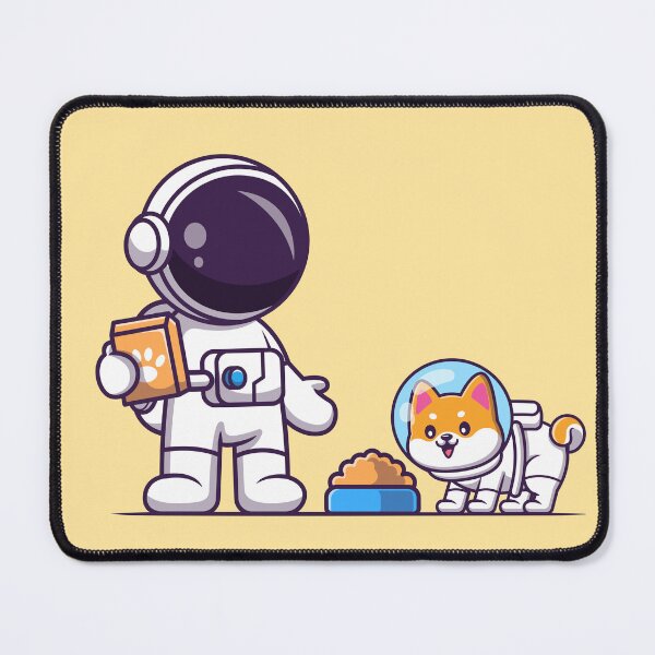 Item preview, Cosmic Caring: Cute Astronaut Giving Food to Pet Dog Cartoon Vector Icon Illustration designed and sold by hjian8219.