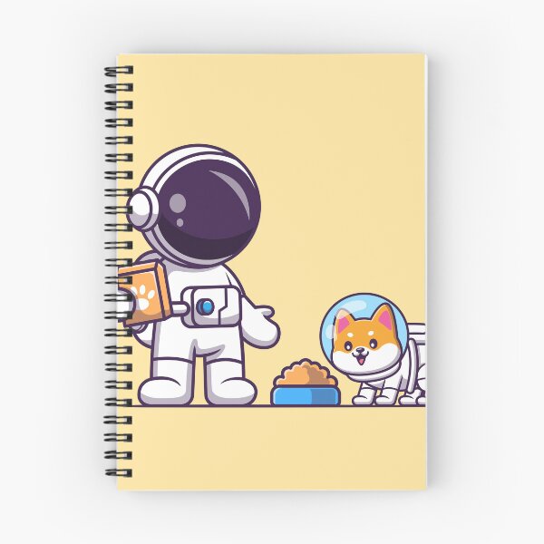 Item preview, Cosmic Caring: Cute Astronaut Giving Food to Pet Dog Cartoon Vector Icon Illustration designed and sold by hjian8219.