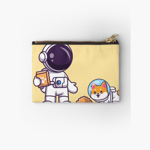 Item preview, Cosmic Caring: Cute Astronaut Giving Food to Pet Dog Cartoon Vector Icon Illustration designed and sold by hjian8219.