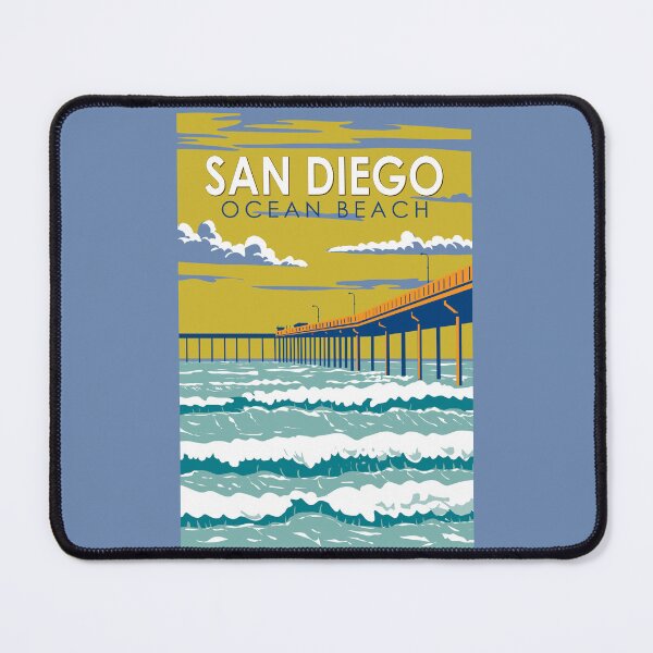Item preview, Ocean Beach San Diego Travel Art Vintage designed and sold by KrisSidDesigns.