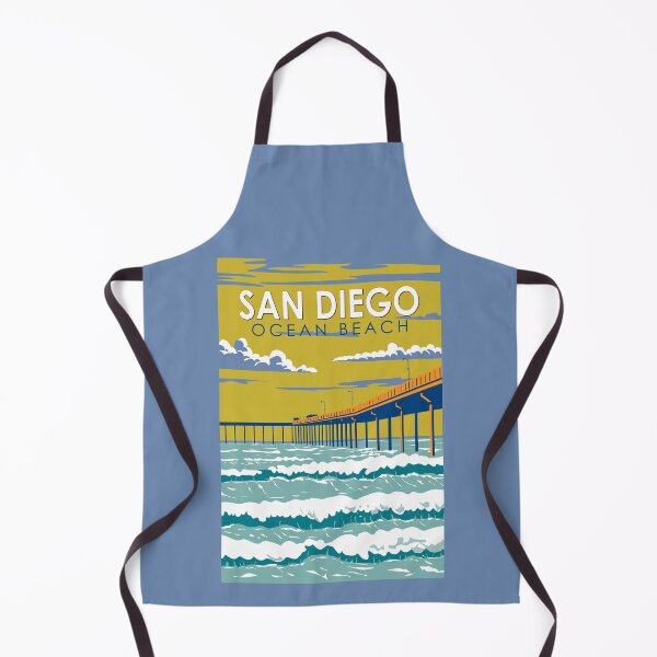 Item preview, Ocean Beach San Diego Travel Art Vintage designed and sold by KrisSidDesigns.