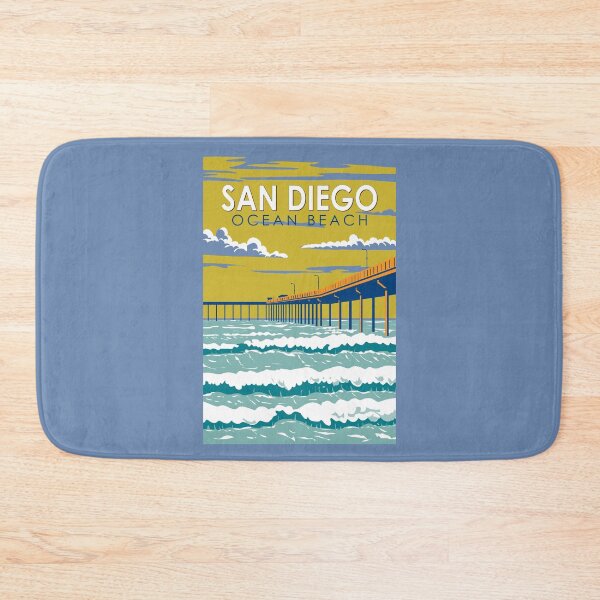 Item preview, Ocean Beach San Diego Travel Art Vintage designed and sold by KrisSidDesigns.