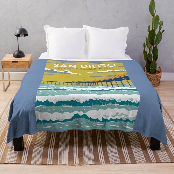 Item preview, Ocean Beach San Diego Travel Art Vintage designed and sold by KrisSidDesigns.