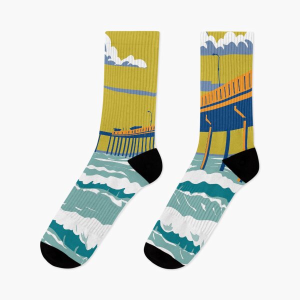 Item preview, Ocean Beach San Diego Travel Art Vintage designed and sold by KrisSidDesigns.