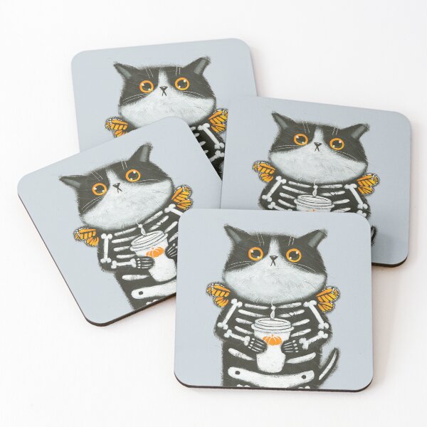 Item preview, Skellie Coffee Cat designed and sold by KilkennyCat Art.