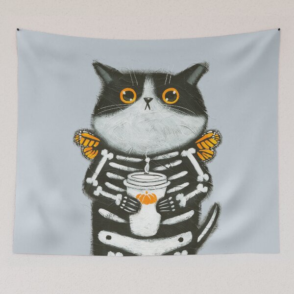 Item preview, Skellie Coffee Cat designed and sold by KilkennyCat Art.