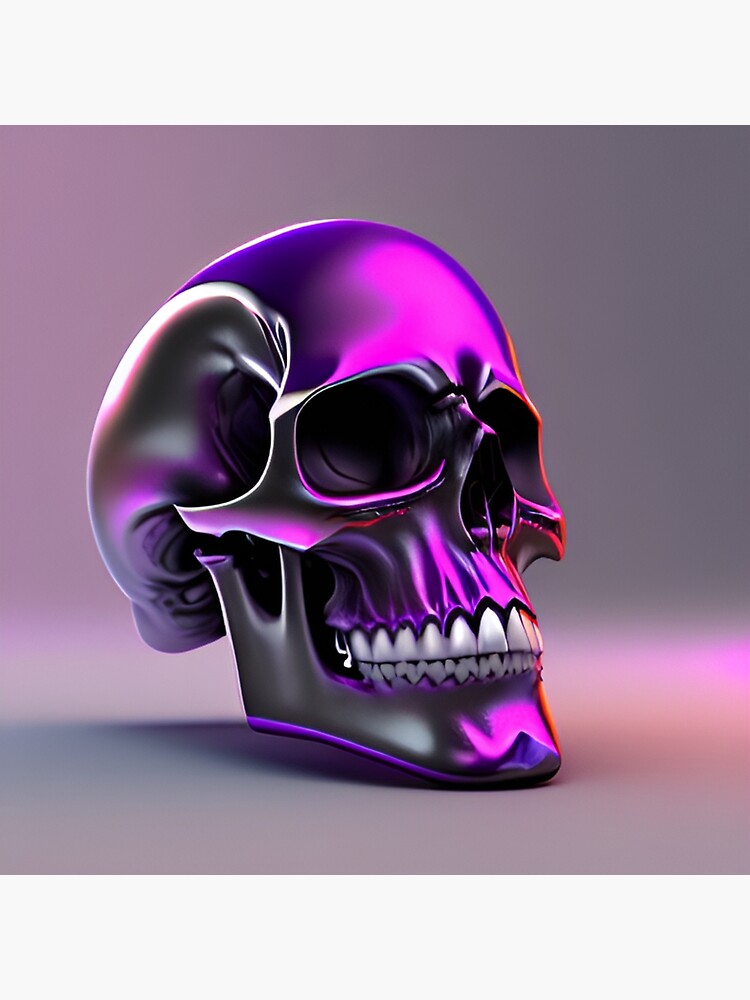 Purple Chrome Skull | Greeting Card