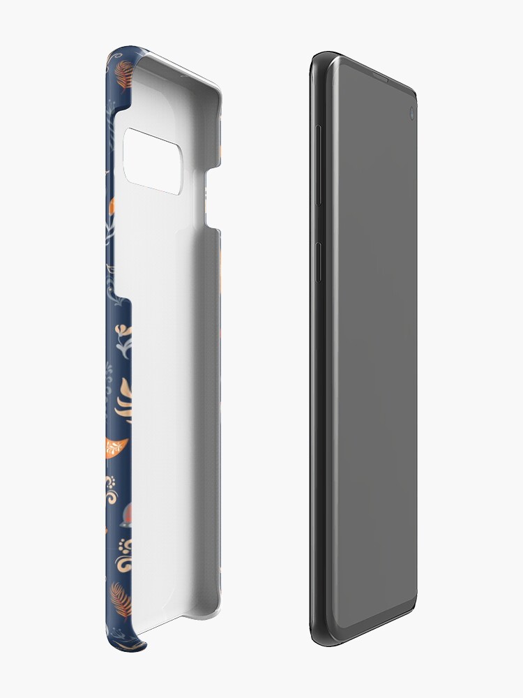 Alternate view of Fairy-tale forest. Fox, bear, raccoon, owls, rabbits, flowers and herbs on a blue background. Case & Skin for Samsung Galaxy