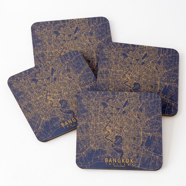 Item preview, Bangkok, Thailand Map City At Night designed and sold by deMAP.
