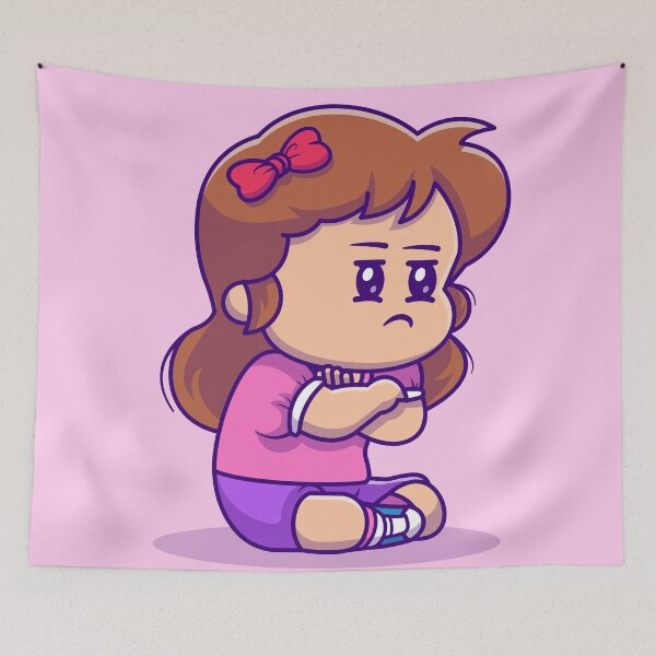 Item preview, Expressive Emotions: Cute Angry Girl Cartoon Vector Icon Illustration designed and sold by hjian8219.