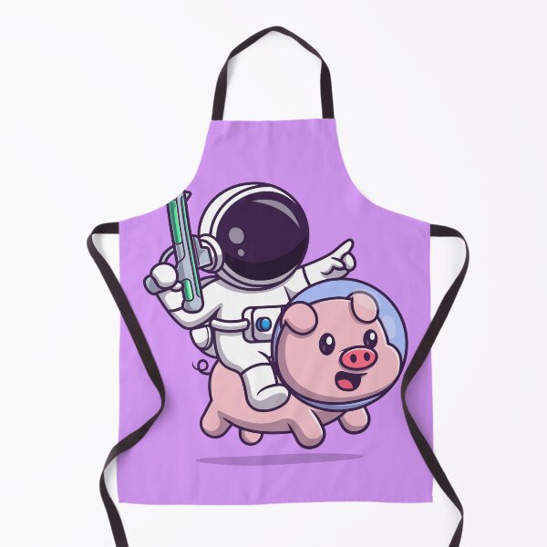 Item preview, "Interstellar Adventure: Cute Astronaut Riding Pig with Space Gun Cartoon Vector Icon Illustration designed and sold by hjian8219.
