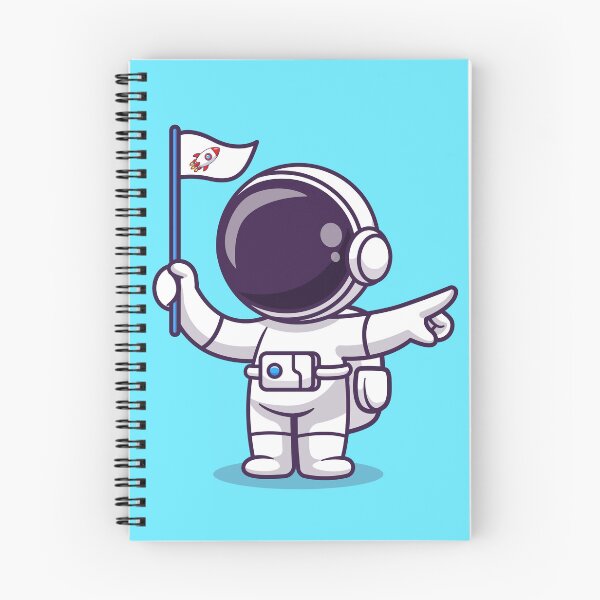 Item preview, Cosmic Guidance: Cute Astronaut Pointing with Rocket Flag Cartoon Vector designed and sold by hjian8219.