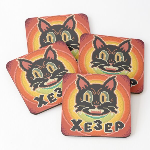 Item preview, XE3EP Vintage Black Cat Logo Pixel Art designed and sold by HeatherUnderground.