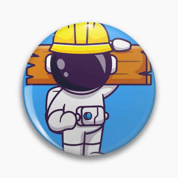 Item preview, Cosmic Craftsman: Cute Astronaut Handyman Holding Wood Cartoon Vector Icon Illustration designed and sold by hjian8219.