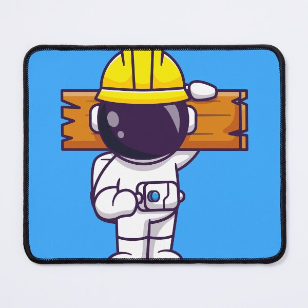 Item preview, Cosmic Craftsman: Cute Astronaut Handyman Holding Wood Cartoon Vector Icon Illustration designed and sold by hjian8219.