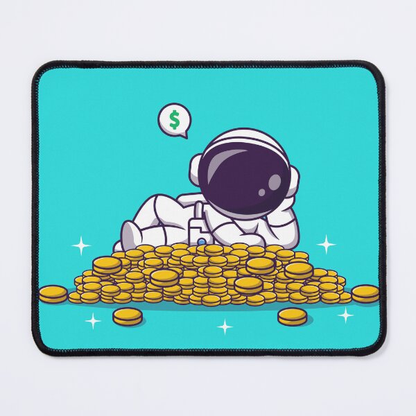 Item preview, Cosmic Prosperity: Cute Astronaut Resting on Gold Coin Cartoon Vector Icon Illustration designed and sold by hjian8219.