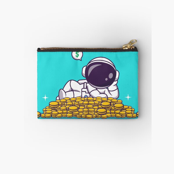 Item preview, Cosmic Prosperity: Cute Astronaut Resting on Gold Coin Cartoon Vector Icon Illustration designed and sold by hjian8219.