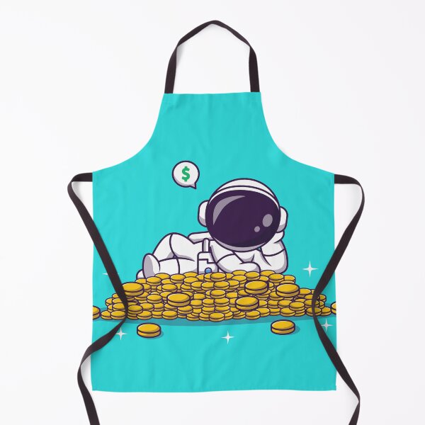 Item preview, Cosmic Prosperity: Cute Astronaut Resting on Gold Coin Cartoon Vector Icon Illustration designed and sold by hjian8219.