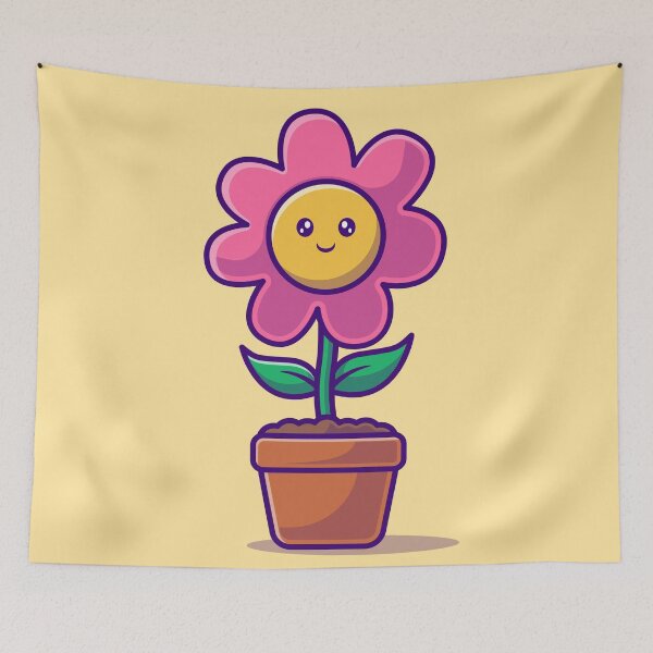 Item preview, Blooming Charm: Cute Flower Pot Cartoon Vector Icon Illustration designed and sold by hjian8219.