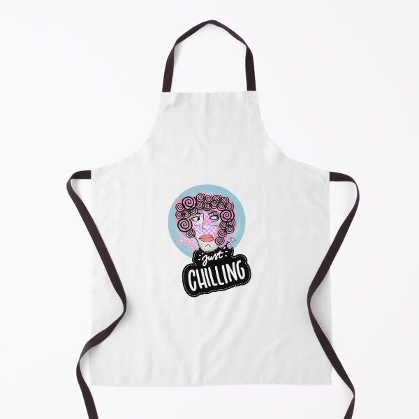Item preview, Just chilling sticker of a person with curly pink hair, big eyes and big lips designed and sold by DLGstudio.