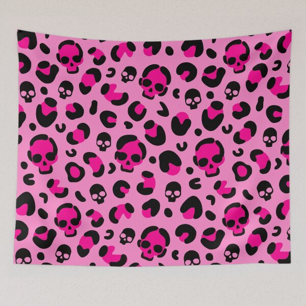 Item preview, creepy halloween leopard skull pink  designed and sold by Gossip Rag.