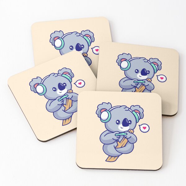 Item preview, Koala Gamer: Cute Koala Playing Game in Tree Cartoon Vector Icon Illustration" designed and sold by hjian8219.