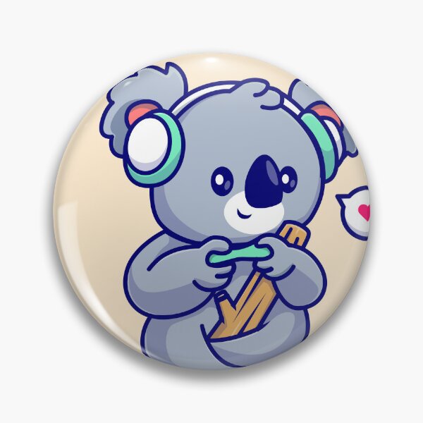 Item preview, Koala Gamer: Cute Koala Playing Game in Tree Cartoon Vector Icon Illustration" designed and sold by hjian8219.