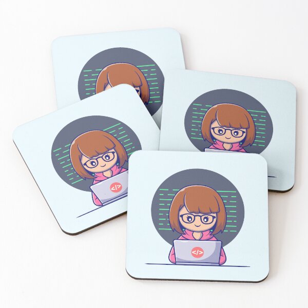 Item preview, Cyber Savvy: Cute Girl Hacker Operating Laptop Cartoon Vector Icon Illustration designed and sold by hjian8219.
