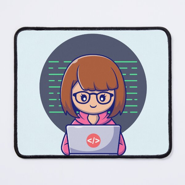 Item preview, Cyber Savvy: Cute Girl Hacker Operating Laptop Cartoon Vector Icon Illustration designed and sold by hjian8219.