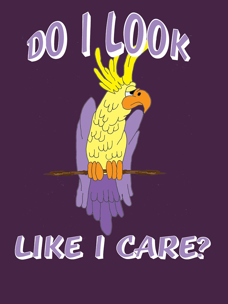 Do I Look Like I Care Cockatoo on a Perch by Rightbrainwoman
