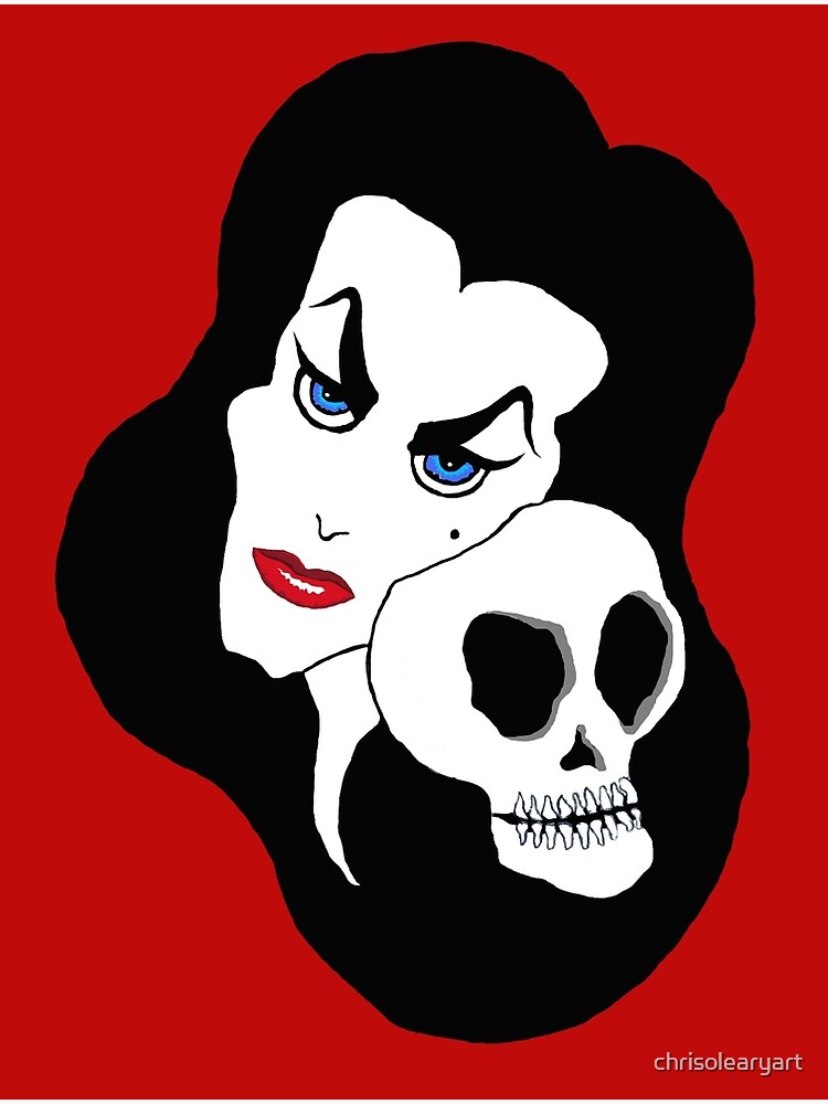 Poster Desenho de Arte Original da Vampira de Cartoon